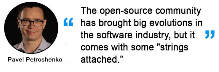 embedded Java quote - The open-source community has brought big evolutions in the software industry, but it comes with some "strings attached."